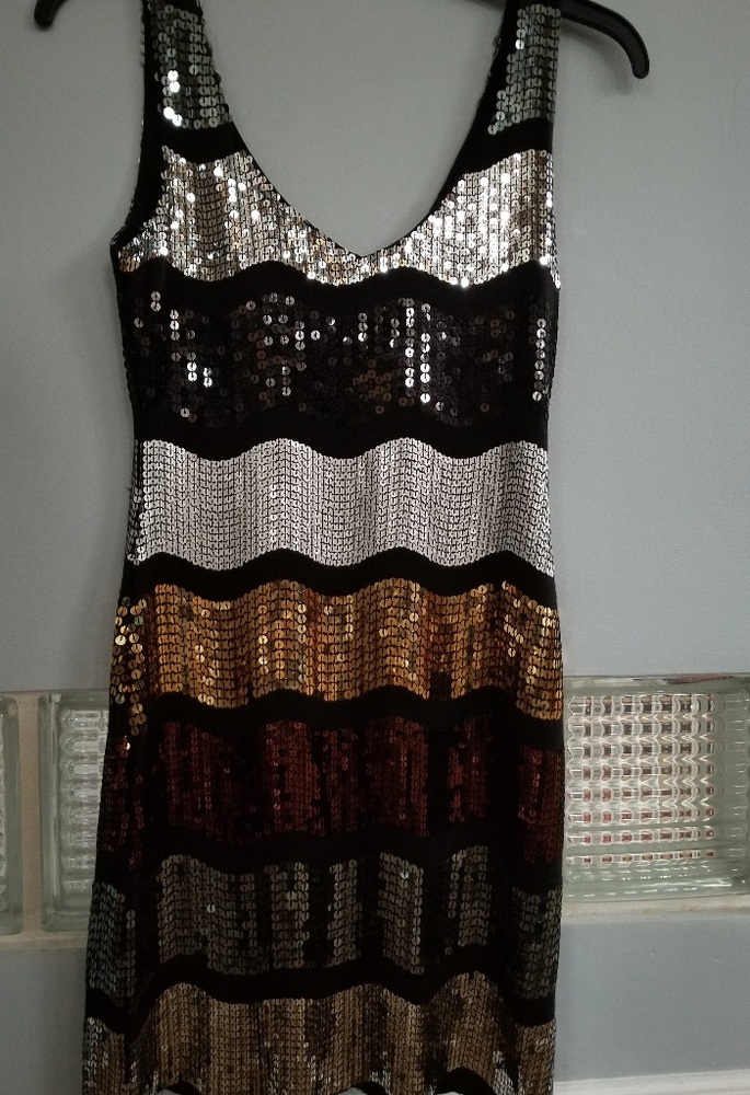 Sequin multi-color mini dress. Size S.